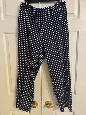 MICHAEL Michael Kors Navy and White Gingham Checked Pants